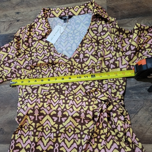 Ador Vintage Print Stretch Wrap Maxi Dress Size Small - Picture 8 of 12